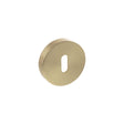 Quality image of Senza Pari Key Escutcheons on Round Rose - Satin Brass | Sku. sproescksb | available from Trade Door Handles.