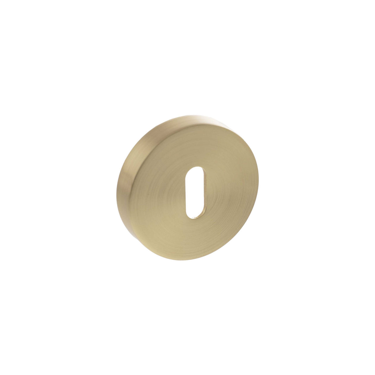Quality image of Senza Pari Key Escutcheons on Round Rose - Satin Brass | Sku. sproescksb | available from Trade Door Handles.