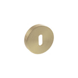 Quality image of Senza Pari Key Escutcheons on Round Rose - Satin Brass | Sku. sproescksb | available from Trade Door Handles.
