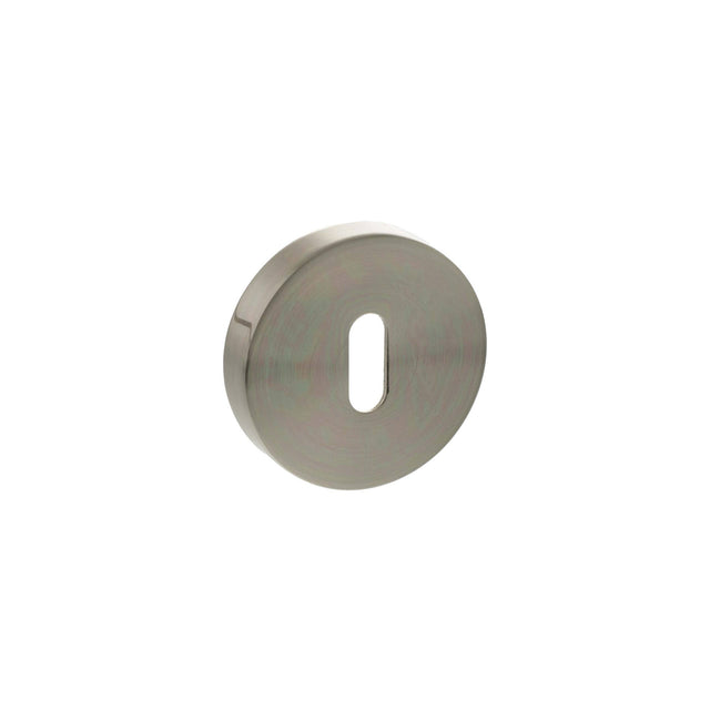 Quality image of Senza Pari Key Escutcheons on Round Rose - Satin Nickel | Sku. sproescksn | available from Trade Door Handles.