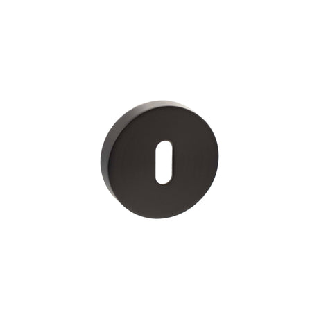 Quality image of Senza Pari Key Escutcheons on Round Rose - Urban Dark Bronze | Sku. sproesckudb | available from Trade Door Handles.