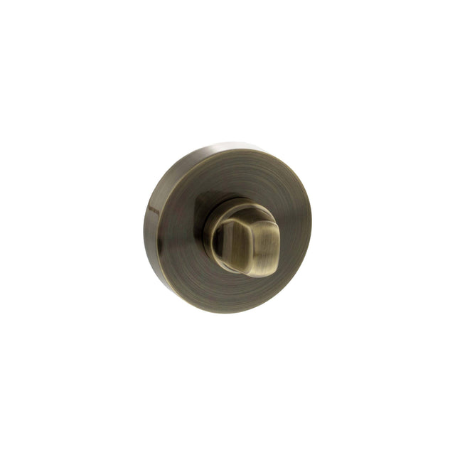 Quality image of Senza Pari WC Turn and Release on Round Rose - Antique Brass | Sku. sprowcab | available from Trade Door Handles.