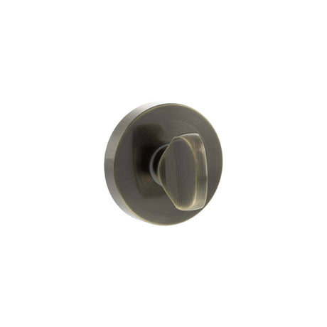 Quality image of Senza Pari WC Turn and Release on Minimal Round Rose - Antique Brass | Sku. sprwcab | available from Trade Door Handles.