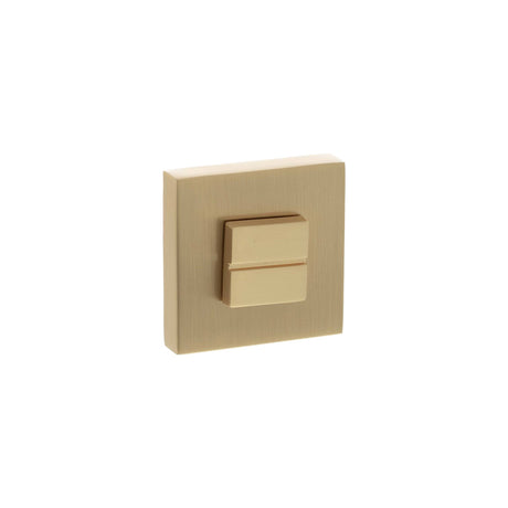 Quality image of Senza Pari WC Turn and Release on Minimal Square Rose - Satin Brass | Sku. spwcsb | available from Trade Door Handles.
