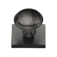 High quality image of Heritage Brass - Cabinet Knob Diamond Cut Design with Square Backplate 32mm Matt | Sku. sq4545-mb | Trade Door Handles, Kendal.