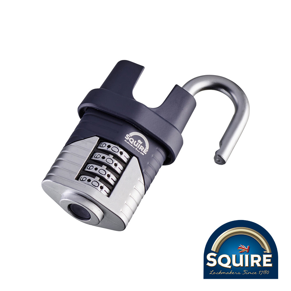 This is an image of Squire - Vulcan Combination Padlock - Boron Closed Shackle - VULCAN COMBI 40CS 40mm (1 Each Blister Pack) SQR701001