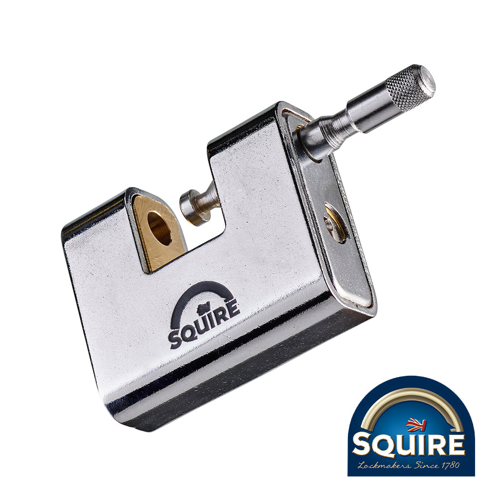 This is an image of Squire - Armoured Brass Block Lock - ASWL2 80mm (1 Each Blister Pack) SQR701014
