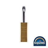 This is an image of Squire - Premium Brass Lion Padlock - LN4 40mm (1 Each Blister Pack) SQR701113