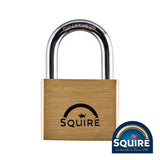 This is an image of Squire - Premium Brass Lion Padlock - Keyed Alike - LN5 KA1 50mm (1 Each Box) SQR701246