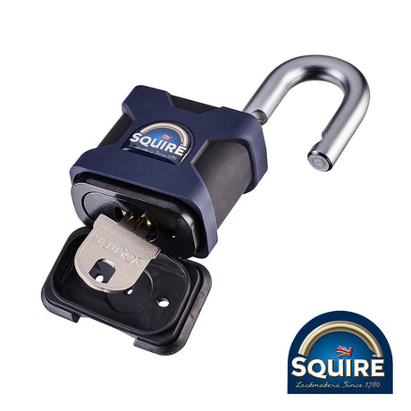 This is an image of Squire - Stronghold Padlock - Open Shackle - SS50P5 50mm (1 Each Blister Pack) SQR701426