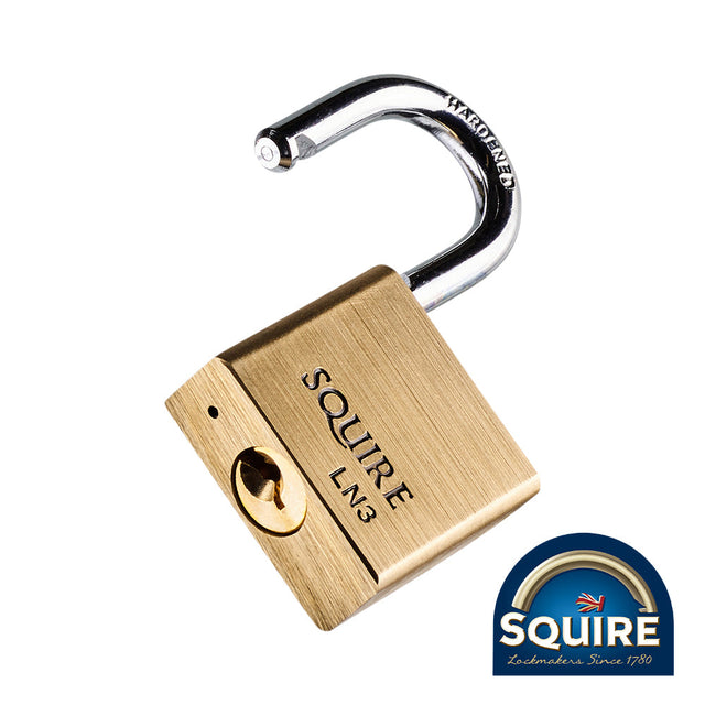 This is an image of Squire - Premium Brass Lion Padlock - LN3 30mm (1 Each Blister Pack) SQR701437