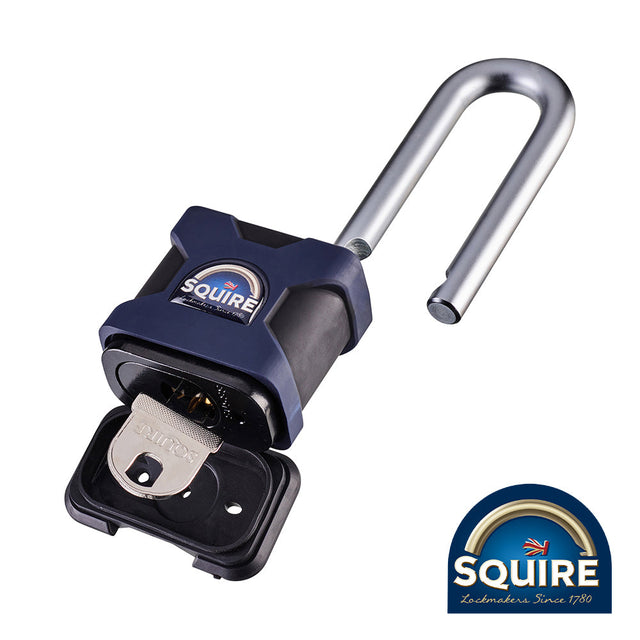 This is an image of Squire - Stronghold Padlock - 2.5" Long Shackle - SS50S/2.5 50mm (1 Each Blister Pack) SQR701456