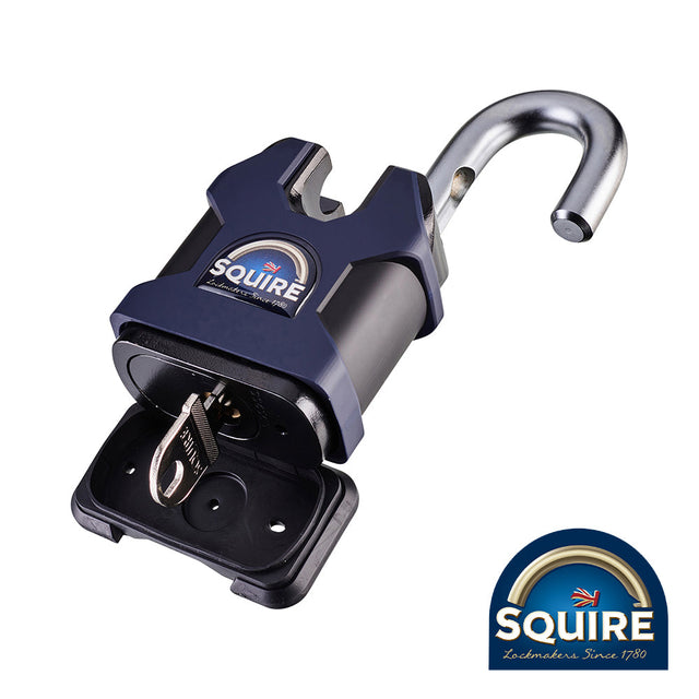 This is an image of Squire - Stronghold Padlock - Closed Shackle - SS65CS 65mm (1 Each Blister Pack) SQR701741