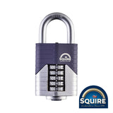 This is an image of Squire - Vulcan Combination Padlock - Boron Open Shackle - VULCAN COMBI 60 60mm (1 Each Blister Pack) SQR701756