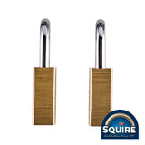 This is an image of Squire - Premium Brass Lion Padlock - Keyed Alike - LN4T 40mm (2 Pieces Blister Pack) SQR701808