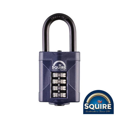 This is an image of Squire - Combination Padlock - Steel 1.5" Long Shackle - CP50/1.5 50mm (1 Each Blister Pack) SQR701841