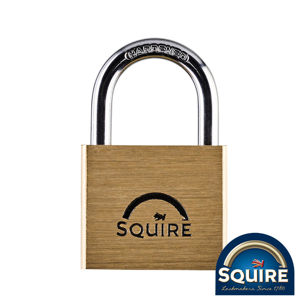 This is an image of Squire - Premium Brass Lion Padlock - Keyed Alike - LN4 KA2 40mm (1 Each Box) SQR701898