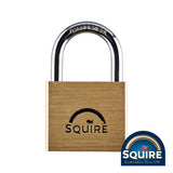 This is an image of Squire - Premium Brass Lion Padlock - Keyed Alike - LN4 KA2 40mm (1 Each Box) SQR701898