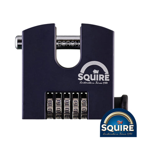 This is an image of Squire - 5 Wheel Combination Block Lock - SHCB75 75mm (1 Each Blister Pack) SQR701961