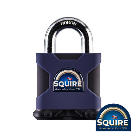 This is an image of Squire - Stronghold Padlock - Open Shackle - SS80S 80mm (1 Each Blister Pack) SQR701963