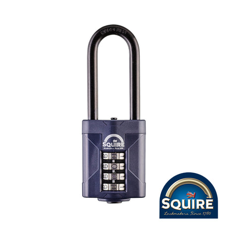 This is an image of Squire - Combination Padlock - Steel 2.5" Long Shackle - CP50/2.5 50mm (1 Each Blister Pack) SQR701992