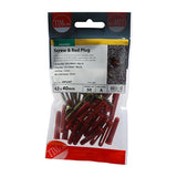 This is an image of Timco - Red Plastic Plugs with Screws 30mm Red Plug, 4.0x40 Screw - (25 PCS TIMpac) SRPLUGP