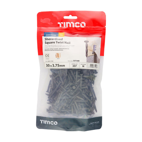 This is an image of Timco - Square Twist Nails - Sherardised 30 x 3.75mm (1 Kg TIMbag) SST30B