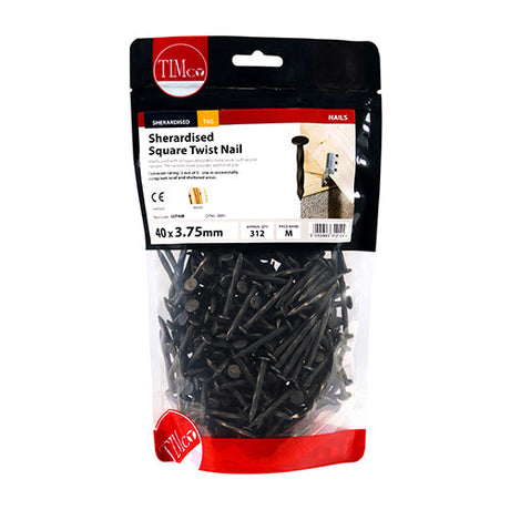 This is an image of Timco - Square Twist Nails - Sherardised 40 x 3.75mm (1 Kg TIMbag) SST40B
