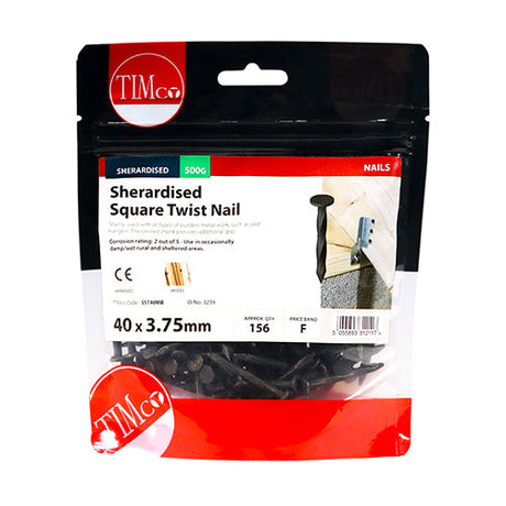 This is an image of Timco - Square Twist Nails - Sherardised 40 x 3.75mm (0.5 Kg TIMbag) SST40MB