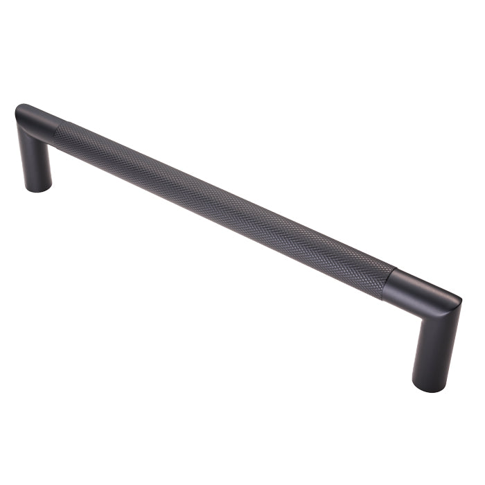 High quality image of Eurospec - Mitred Knurled Pull Handle - Matt Black | Sku. swp1169-300mb | Trade Door Handles.