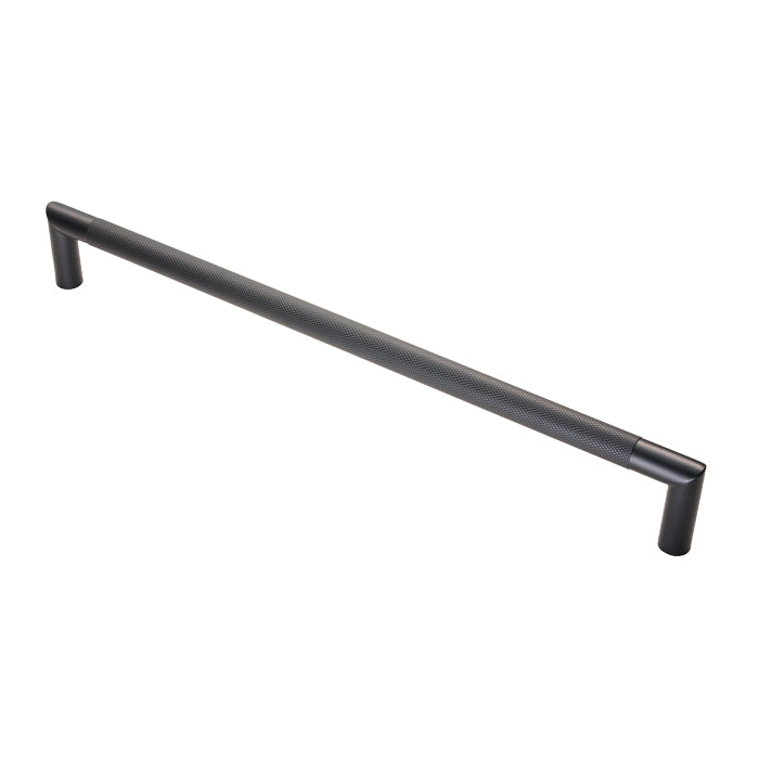 High quality image of Eurospec - Mitred Knurled Pull Handle - Matt Black | Sku. swp1169-450mb | Trade Door Handles.