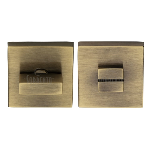 Sorrento Thumbturn & Emergency Release on Concealed Square Plate Antique on Zinc Finish sc-sq4035-at