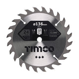 This is an image of Timco - Handheld Cordless Circular Saw Blade 136 x 10 x 24T (1 Each Clamshell) T1361024