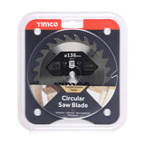 This is an image of Timco - Handheld Cordless Circular Saw Blade 136 x 10 x 24T (1 Each Clamshell) T1361024