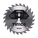 This is an image of Timco - Handheld Cordless Circular Saw Blade 165 x 10 x 24T (1 Each Clamshell) T1651024