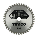 This is an image of Timco - Handheld Cordless Circular Saw Blade 165 x 20 x 40T (1 Each Clamshell) T1652040