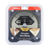 This is an image of Timco - Handheld Cordless Circular Saw Blade 165 x 20 x 40T (1 Each Clamshell) T1652040