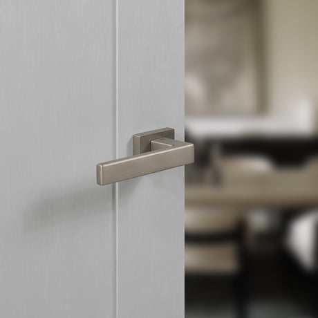Quality image of Tupai Rapido RetaLine Rillo Lever Door Handle on Long Rose - Pearl Nickel | Sku. t2275lpl | available from Trade Door Handles.