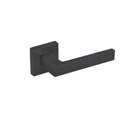 Quality image of Tupai Rapido QuadraLine Rillo Lever Door Handle on Square Rose - Pearl Black | Sku. t2275smb | available from Trade Door Handles.