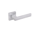 Quality image of Tupai Rapido QuadraLine Rillo Lever Door Handle on Square Rose - Satin Chrome | Sku. t2275ssc | available from Trade Door Handles.