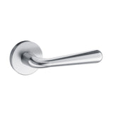 Quality image of Tupai Rapido CurvaLine Adra Lever Door Handle on Round Rose - Satin Chrome | Sku. t293rsc | available from Trade Door Handles.