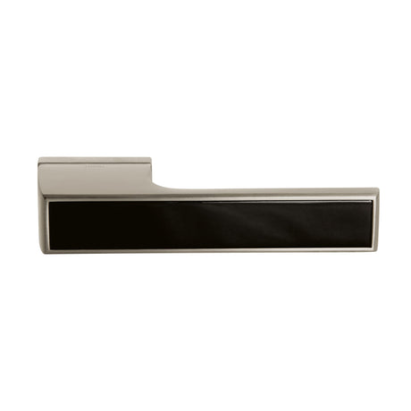 Quality image of Tupai Rapido VersaLine Tobar Lever Door Handle on Long Rose - Pearl Black Decorative Plate - Pearl Nickel | Sku. t3089lmbpl | available from Trade Door Handles.