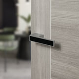 Quality image of Tupai Rapido VersaLine Tobar Lever Door Handle on Long Rose - Pearl Black Decorative Plate - Satin Chrome | Sku. t3089lmbsc | available from Trade Door Handles.