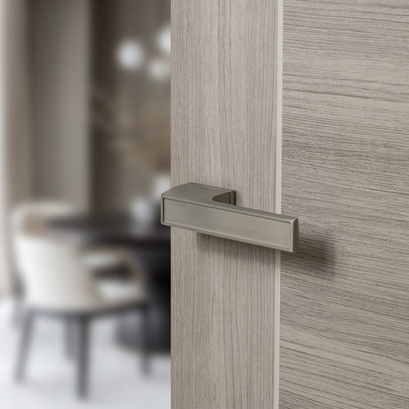 Quality image of Tupai Rapido VersaLine Tobar Lever Door Handle on Long Rose - (Without Decorative Plate) - Pearl Nickel | Sku. t3089lpl | available from Trade Door Handles.