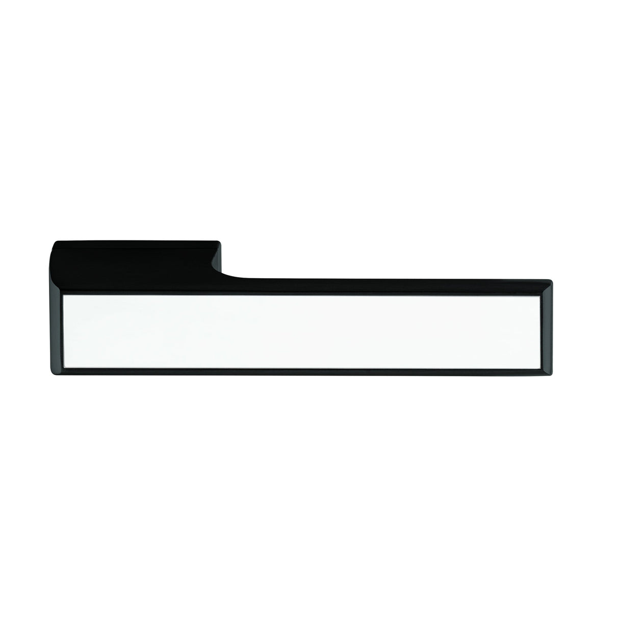 Quality image of Tupai Rapido VersaLine Tobar Lever Door Handle on Long Rose - White Decorative Plate - Matt Black | Sku. t3089lwhmb | available from Trade Door Handles.