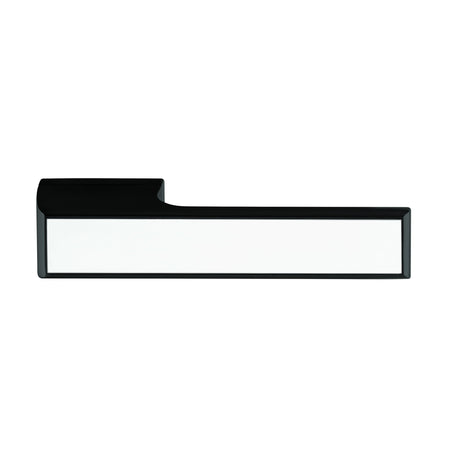 Quality image of Tupai Rapido VersaLine Tobar Lever Door Handle on Long Rose - White Decorative Plate - Matt Black | Sku. t3089lwhmb | available from Trade Door Handles.