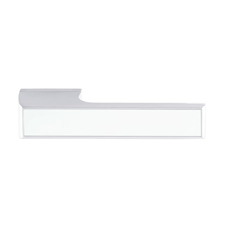 Quality image of Tupai Rapido VersaLine Tobar Lever Door Handle on Long Rose - White Decorative Plate - Bright Polished Chrome | Sku. t3089lwhpc | available from Trade Door Handles.
