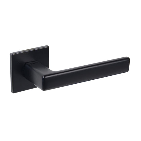 Quality image of Tupai Rapido 5S Line Portel Lever Door Handle on 5mm Slimline Square Rose - Pearl Black | Sku. t3095s5smb | available from Trade Door Handles.
