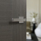 Quality image of Tupai Rapido 5S Line Portel Lever Door Handle on 5mm Slimline Square Rose - Bright Polished Chrome | Sku. t3095s5spc | available from Trade Door Handles.