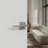 Quality image of Tupai Rapido CurvaLine Valbona Lever Door Handle on Square Rose - Pearl Nickel | Sku. t3097spl | available from Trade Door Handles.